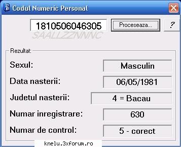 CNP TEST - Descriere: Verifica corectitudinea CNP-ului - PROGRAME